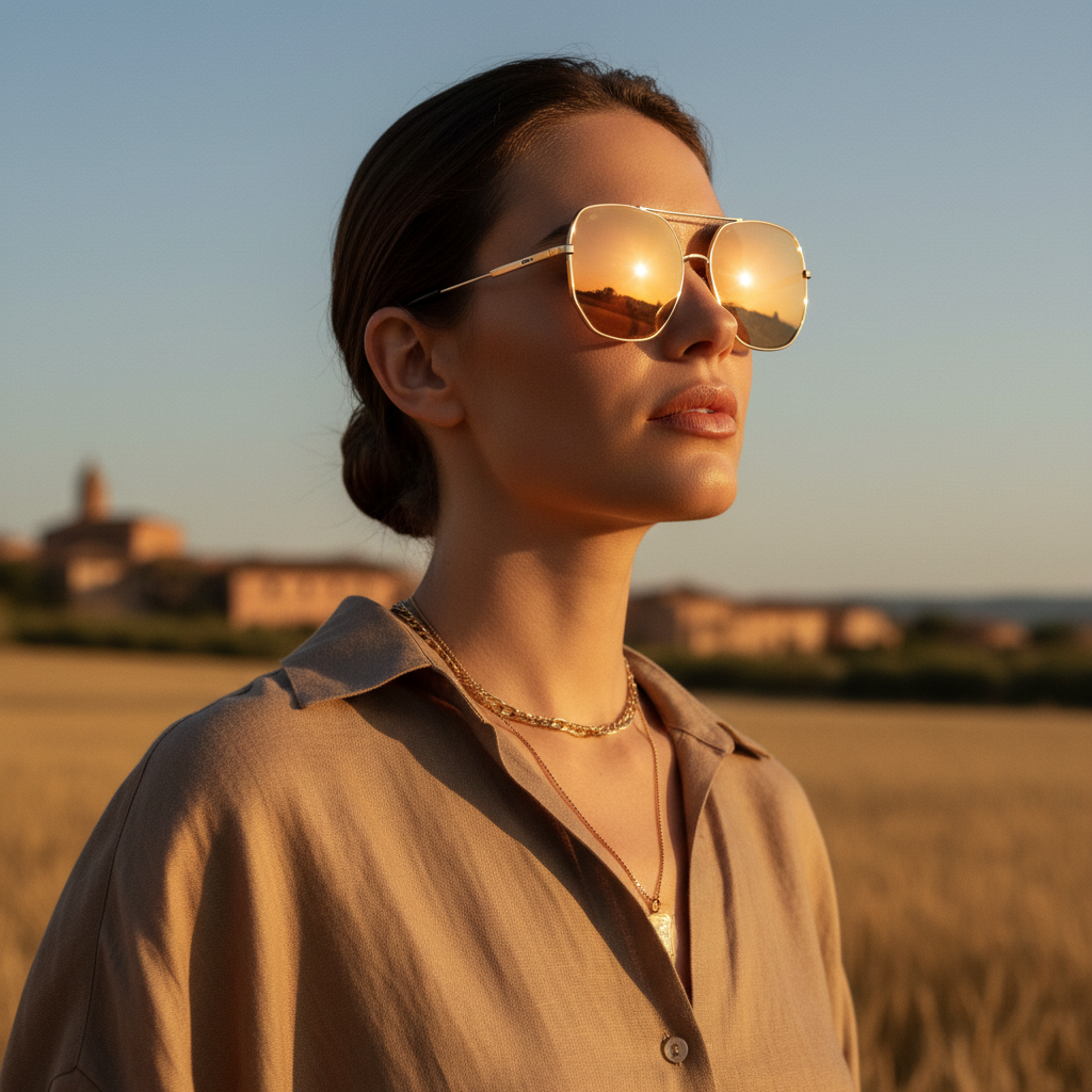 Lifestyle shot of person wearing sunglasses