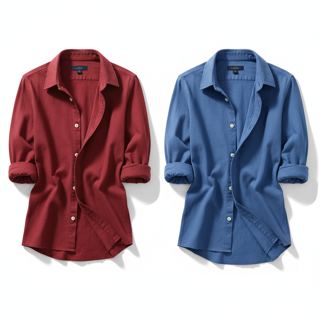 Men casual shirt in red and blue