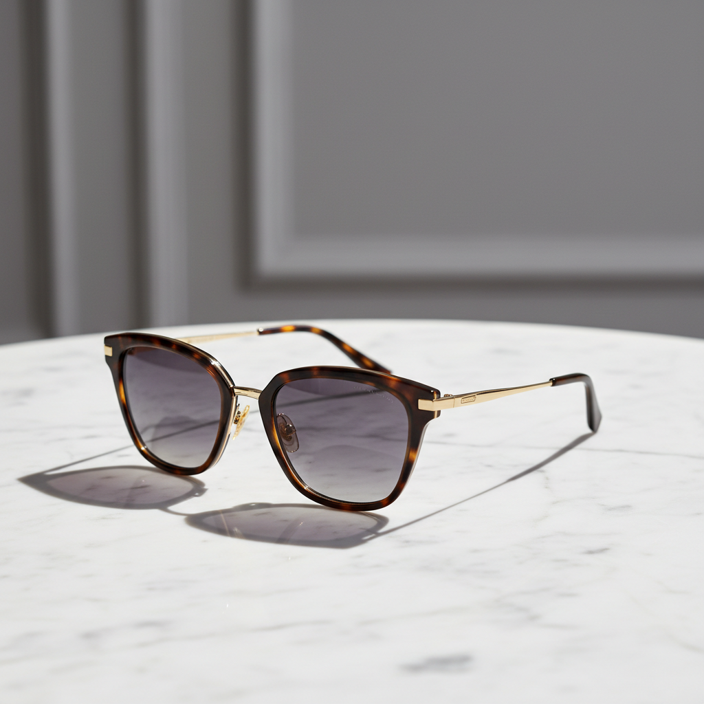 Classic UV Sunglasses side view on marble