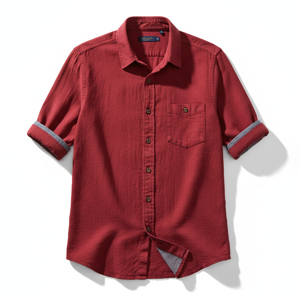 Men casual shirt in red
